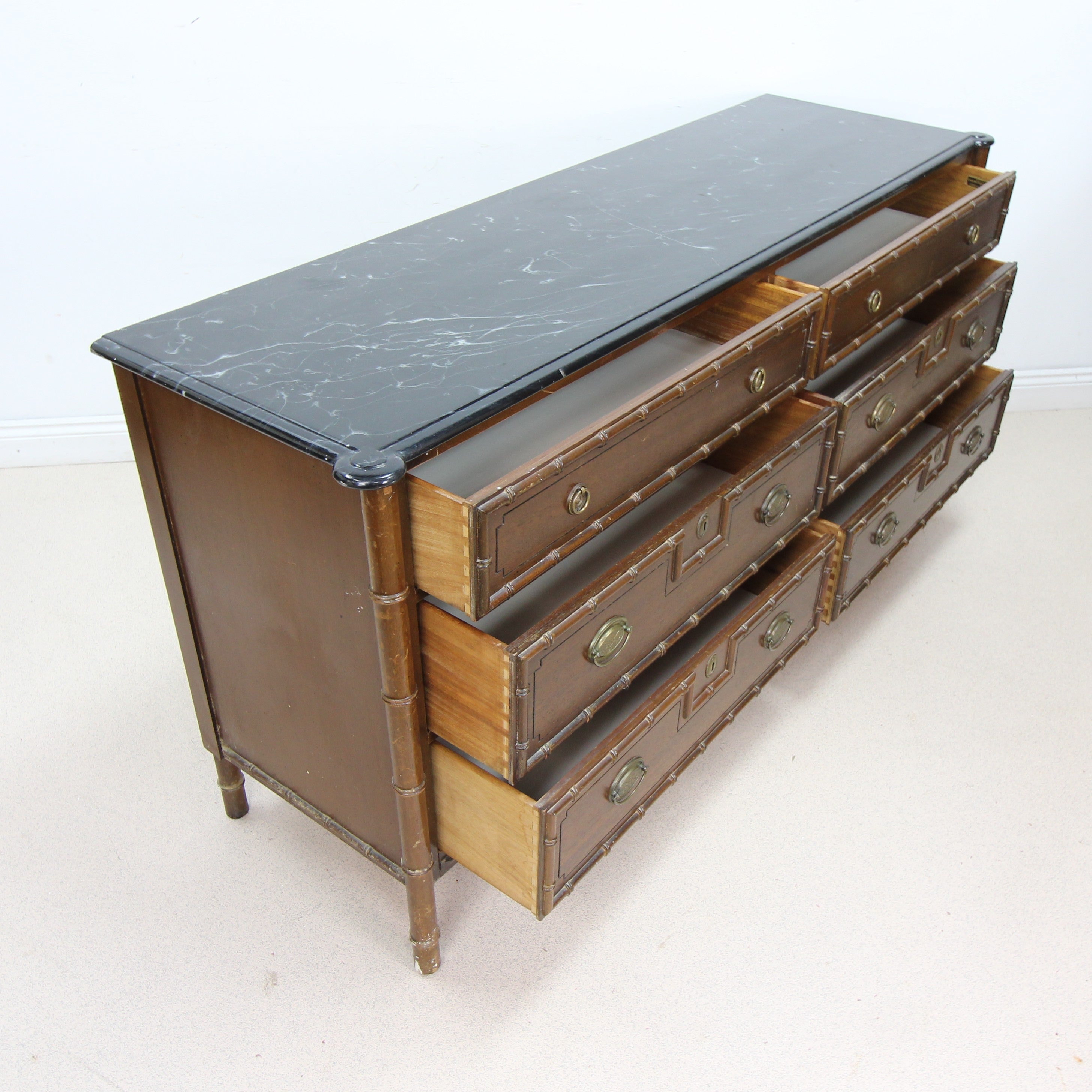 French Style Faux Bamboo Merchants Chest of Drawers / Sideboard by Stonehill Furniture