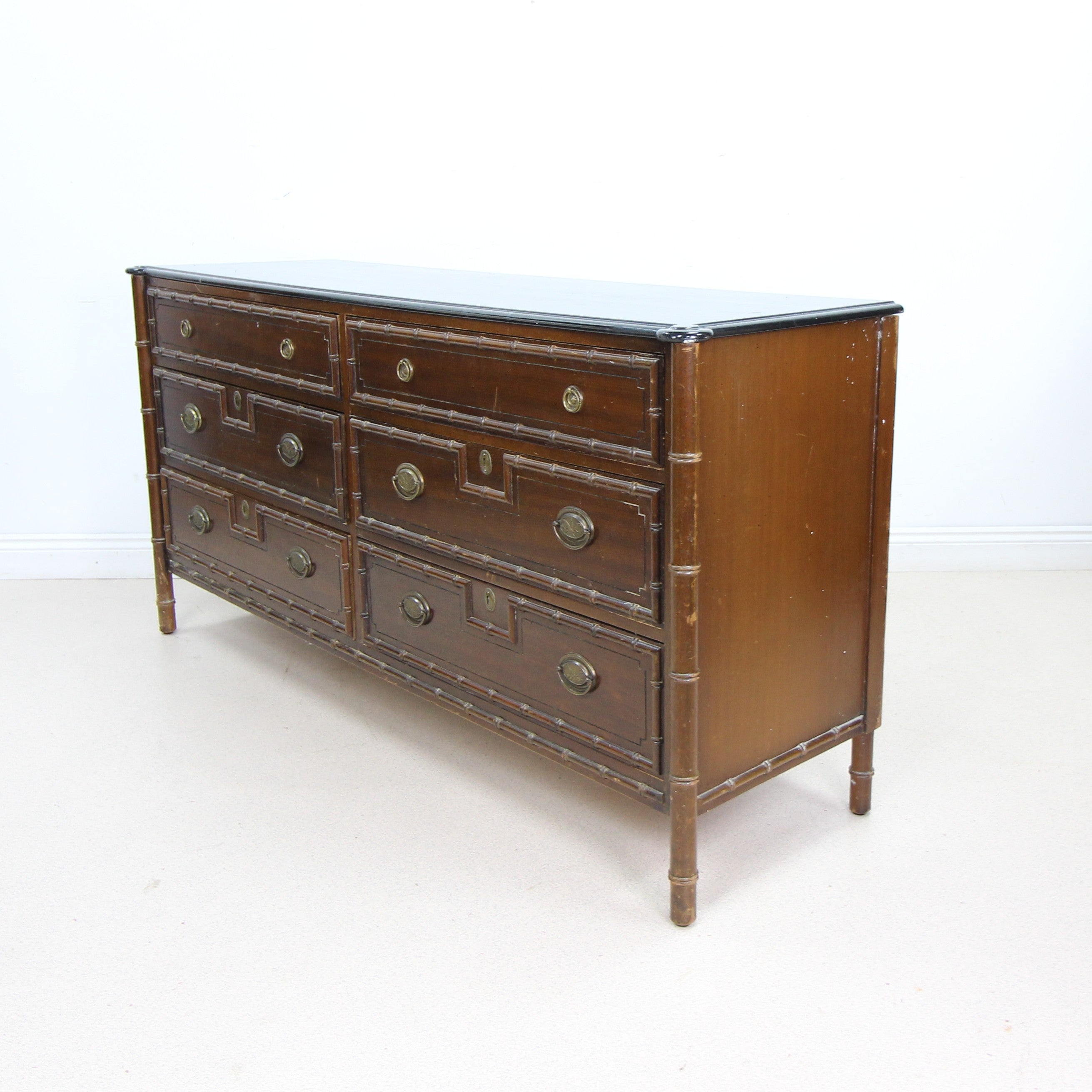 French Style Faux Bamboo Merchants Chest of Drawers / Sideboard by Stonehill Furniture