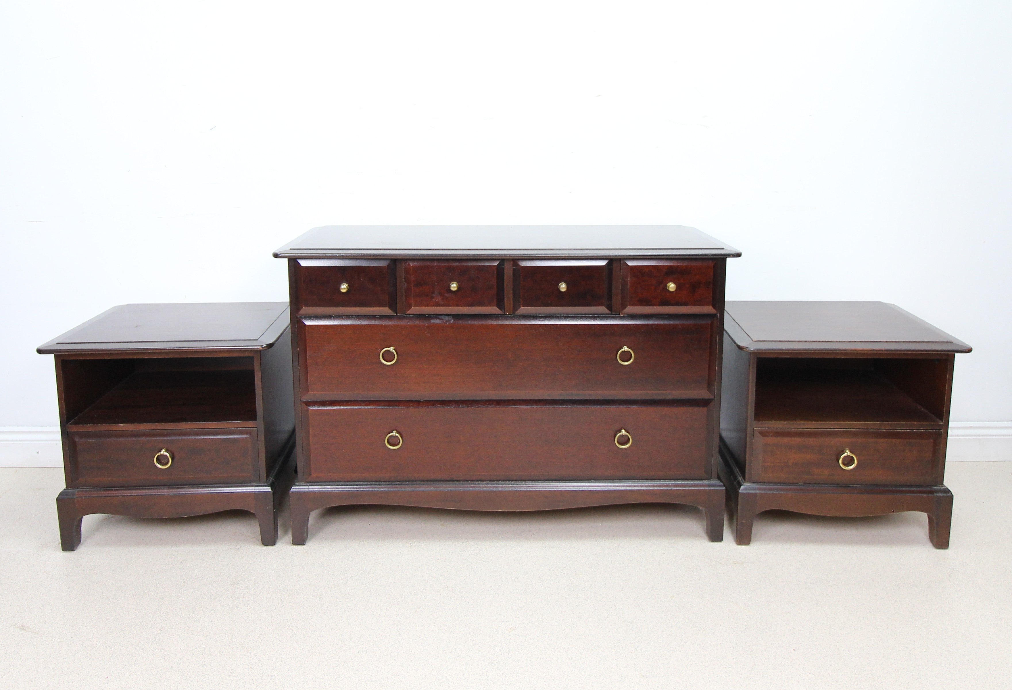 Vintage Stag Bedroom Set Chest Of Drawers And Bedsides