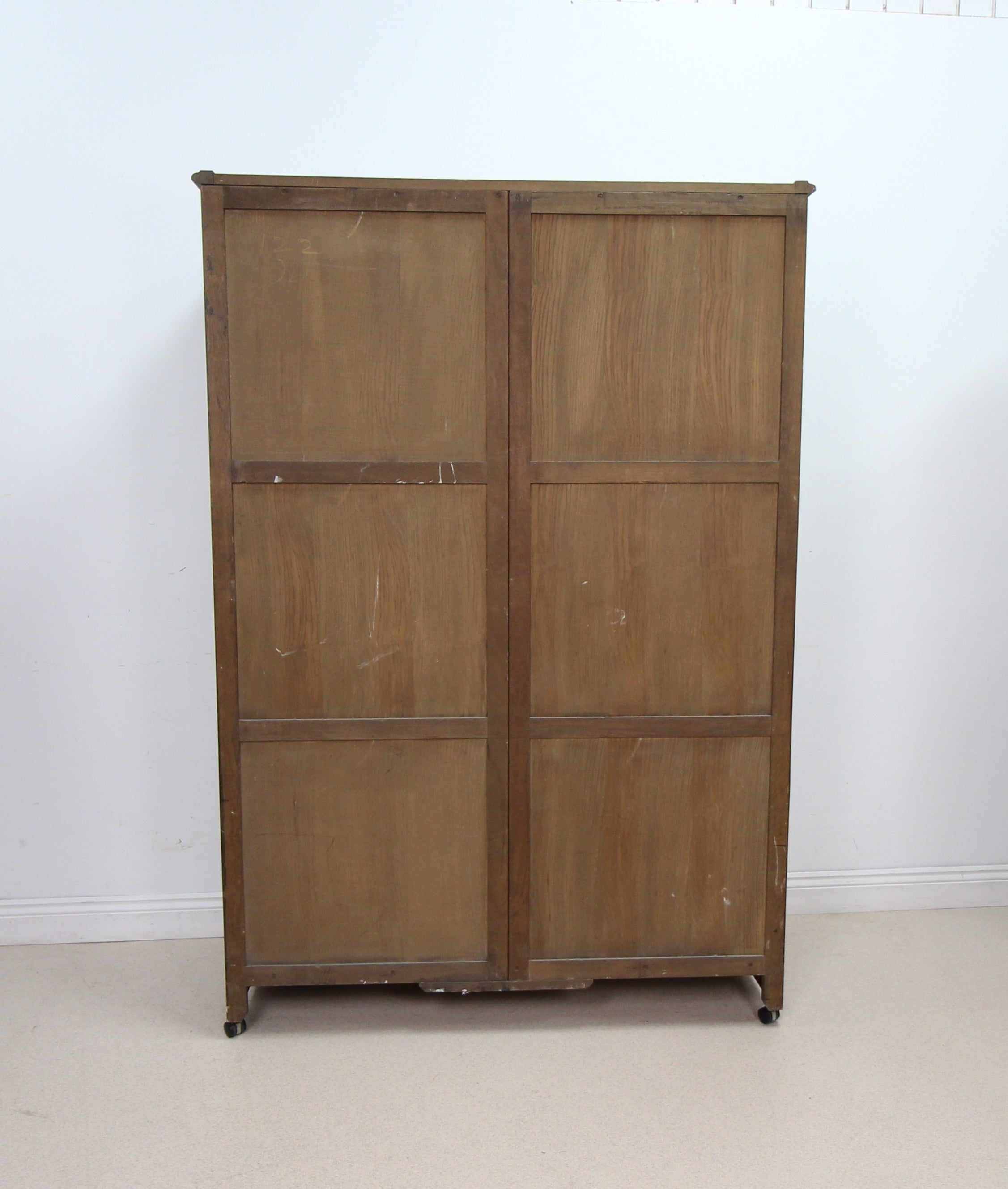 Vintage Old Charm Style Carved Oak Double Wardrobe