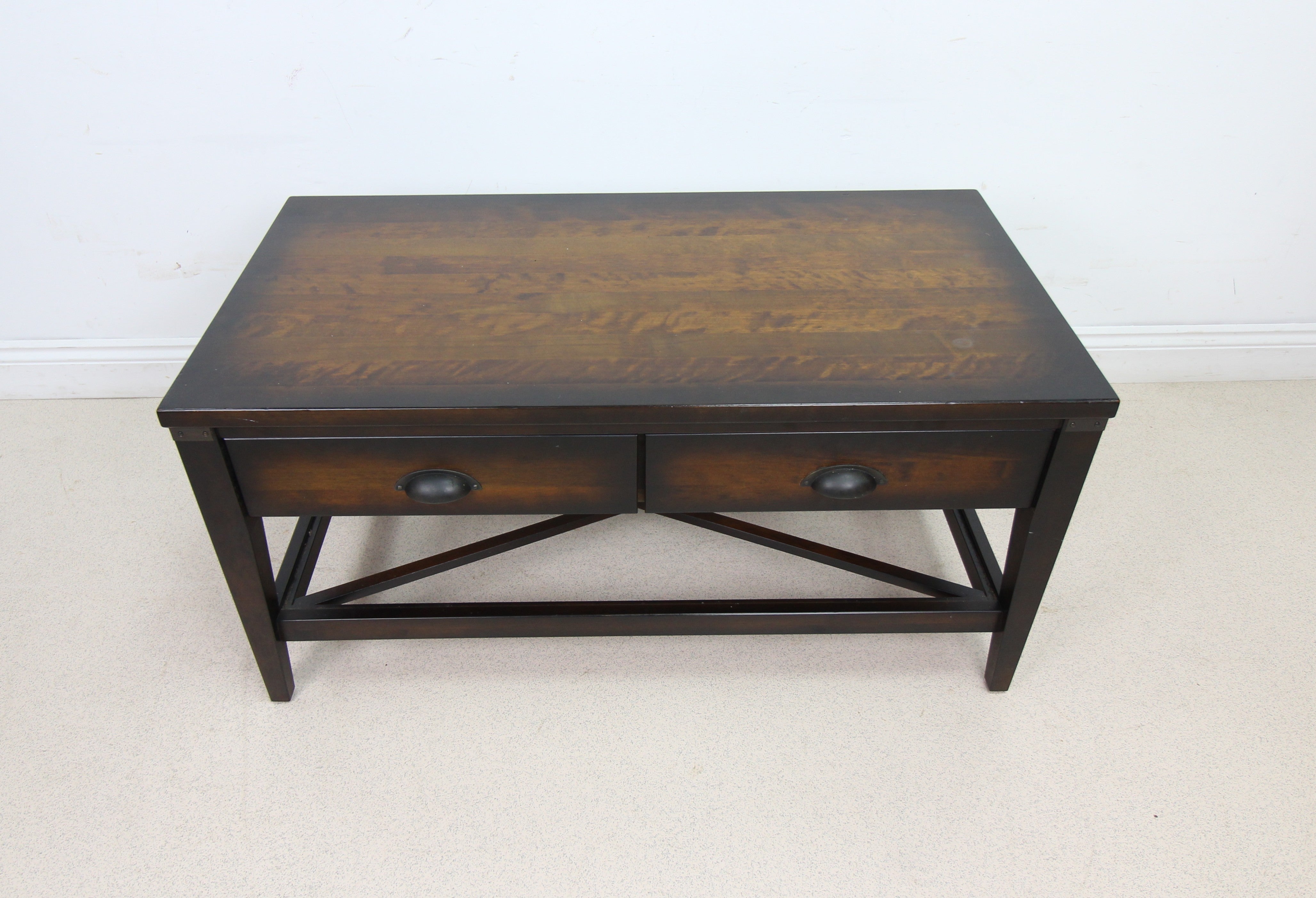 Laura Ashley Attribute 2 Drawer Coffee Table In Dark Chestnut