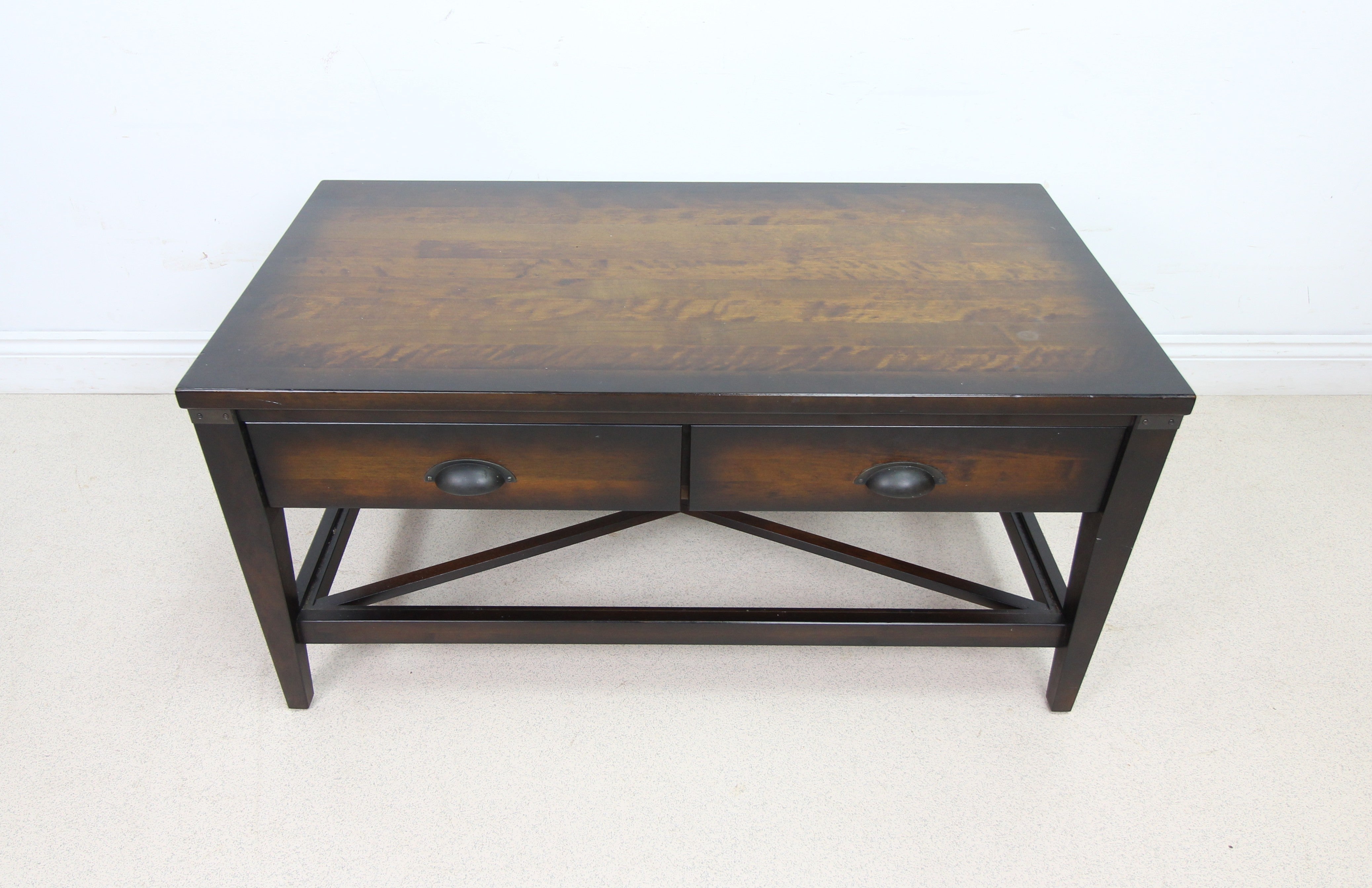 Laura Ashley Attribute 2 Drawer Coffee Table In Dark Chestnut