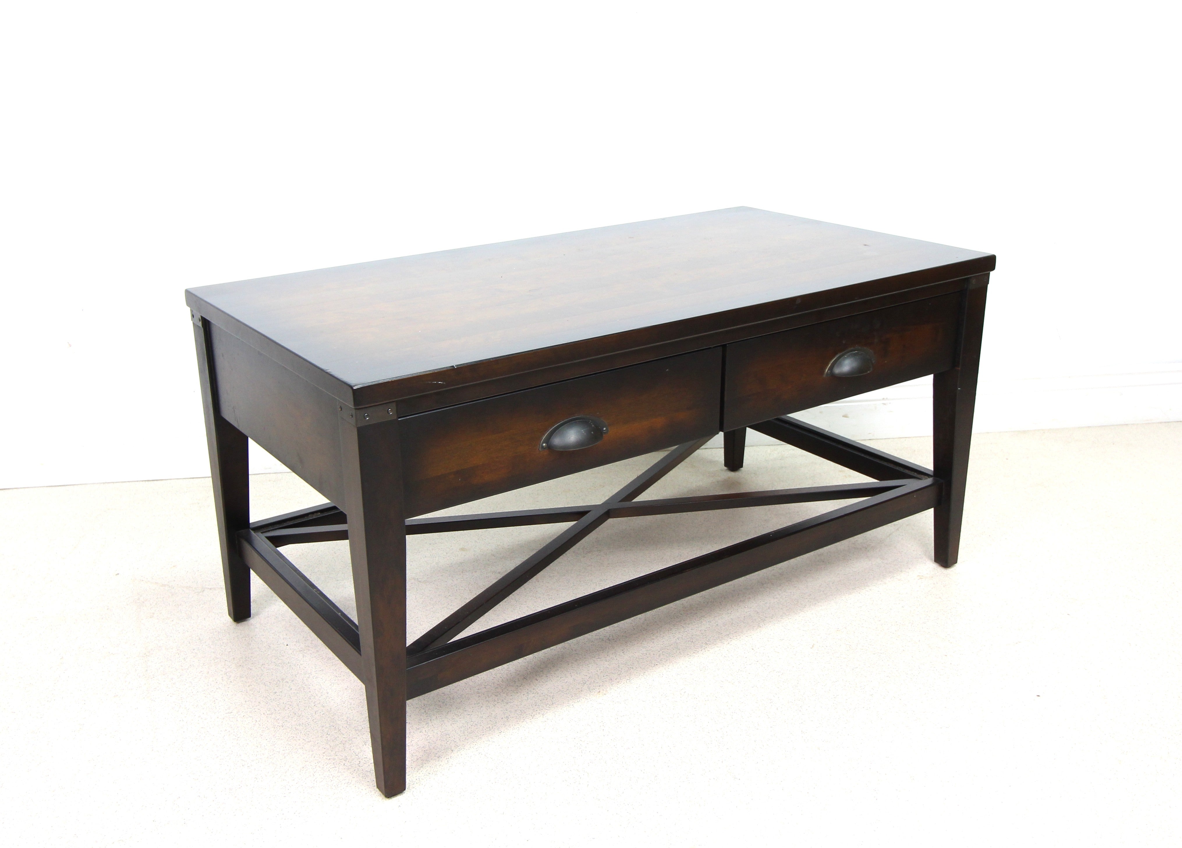 Laura Ashley Attribute 2 Drawer Coffee Table In Dark Chestnut