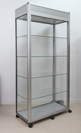 A Spacious Glass Display Cabinet For Shop or Showroom -Free Standing with Lights