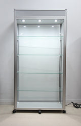 A Spacious Glass Display Cabinet For Shop or Showroom -Free Standing with Lights
