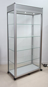 A Spacious Glass Display Cabinet For Shop or Showroom -Free Standing with Lights