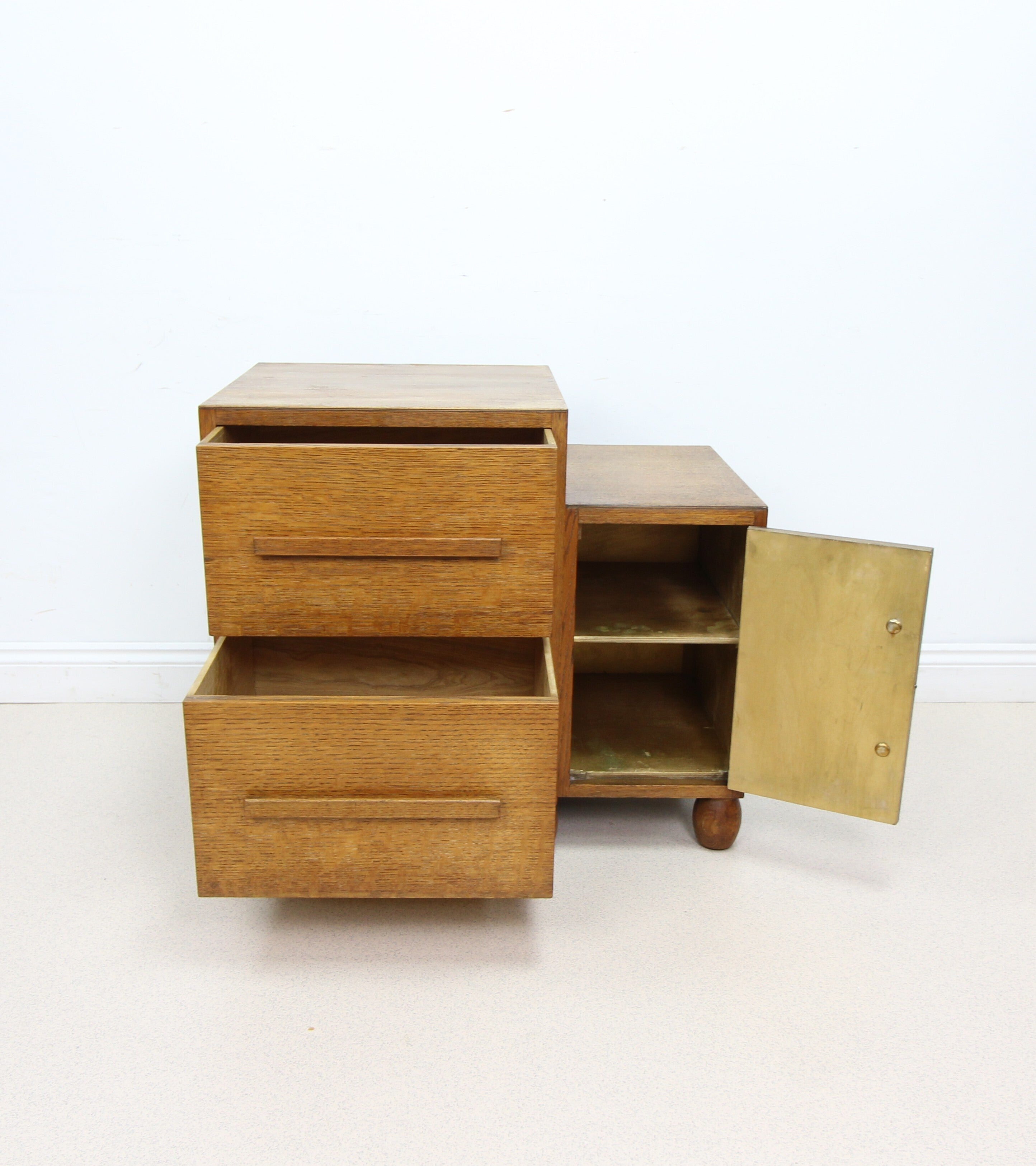 Art Deco Small 2 Drawer Chest Of Drawers
