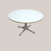 A Vitra Round White Pedestal Coffee Side Table By George Nelson