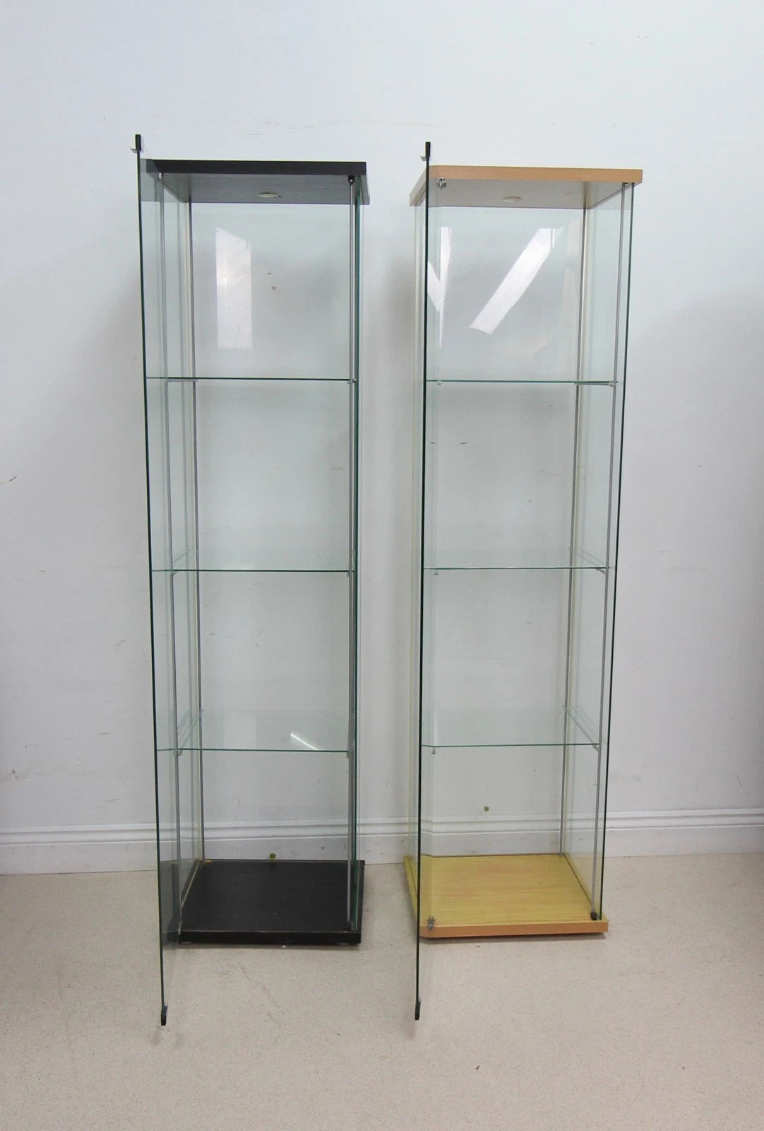 Set of 2 Glass Display Cabinets For Shop or Showroom - Free Standing