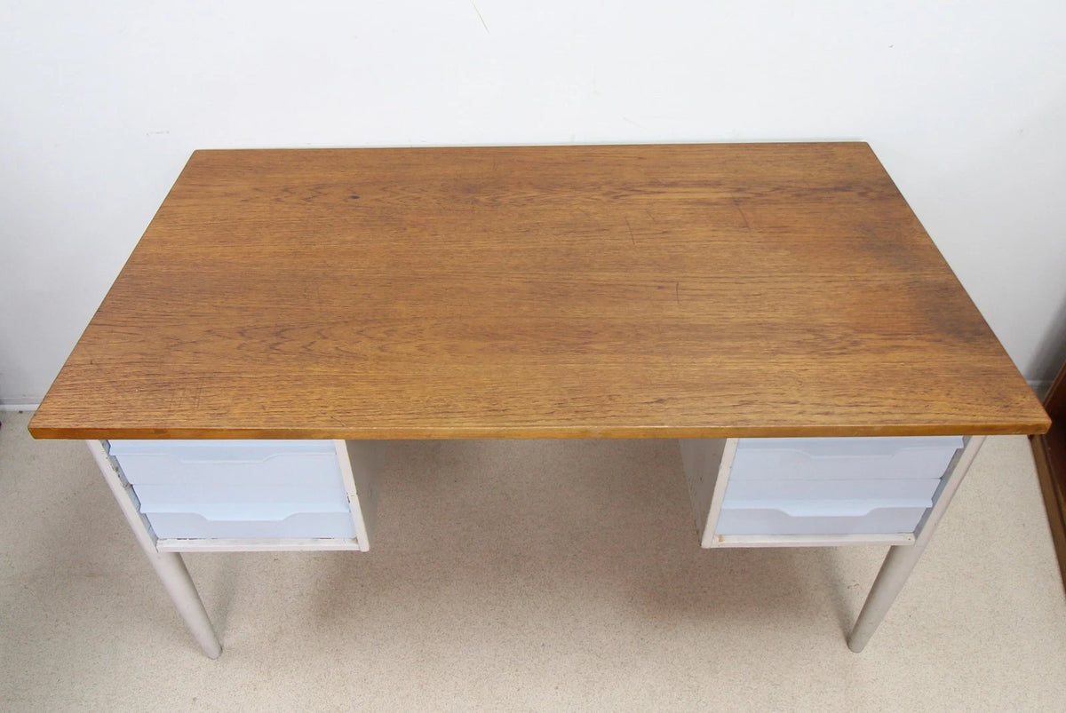 Vintage Teak Shabby Chic Painted Writing Desk