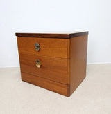 Mid Century Stag Cantata 2 Drawers Teak Bedside Cabinet