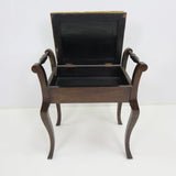 Solid Wood Vintage Piano Stool - Upholstered Lift Up Seat with Storage