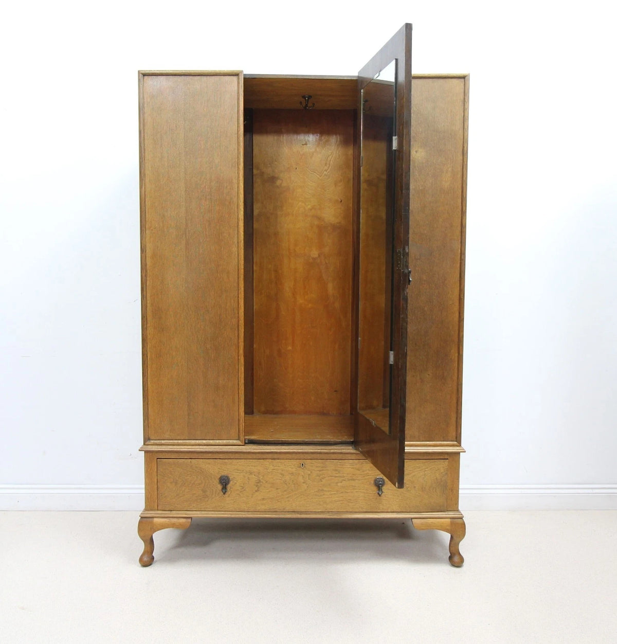 Vintage Art Deco Oak Wardrobe