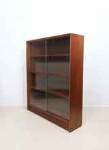Vintage Teak Sliding Glass Door Bookcase by Herbert E Gibbs