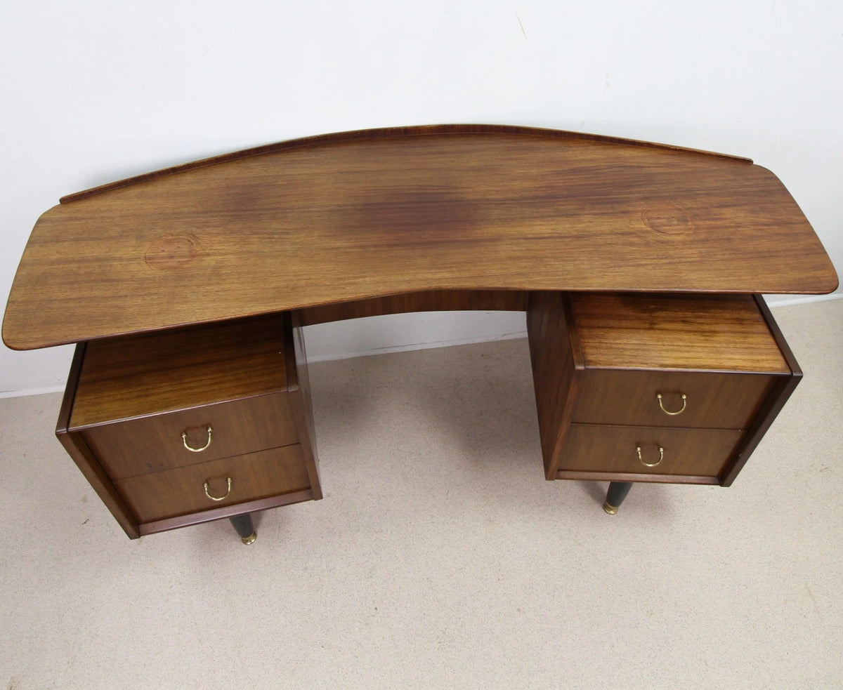 Mid-century retro vintage Curved floating-top desk by E Gomme G-Plan