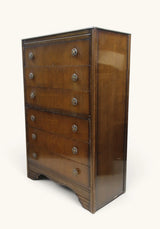 Vintage Dark Oak Tallboy Chest of Drawers