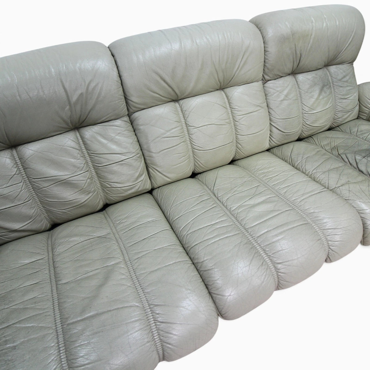 Ekornes Montana Green Leather 3 Seater Sofa - Made in Norway