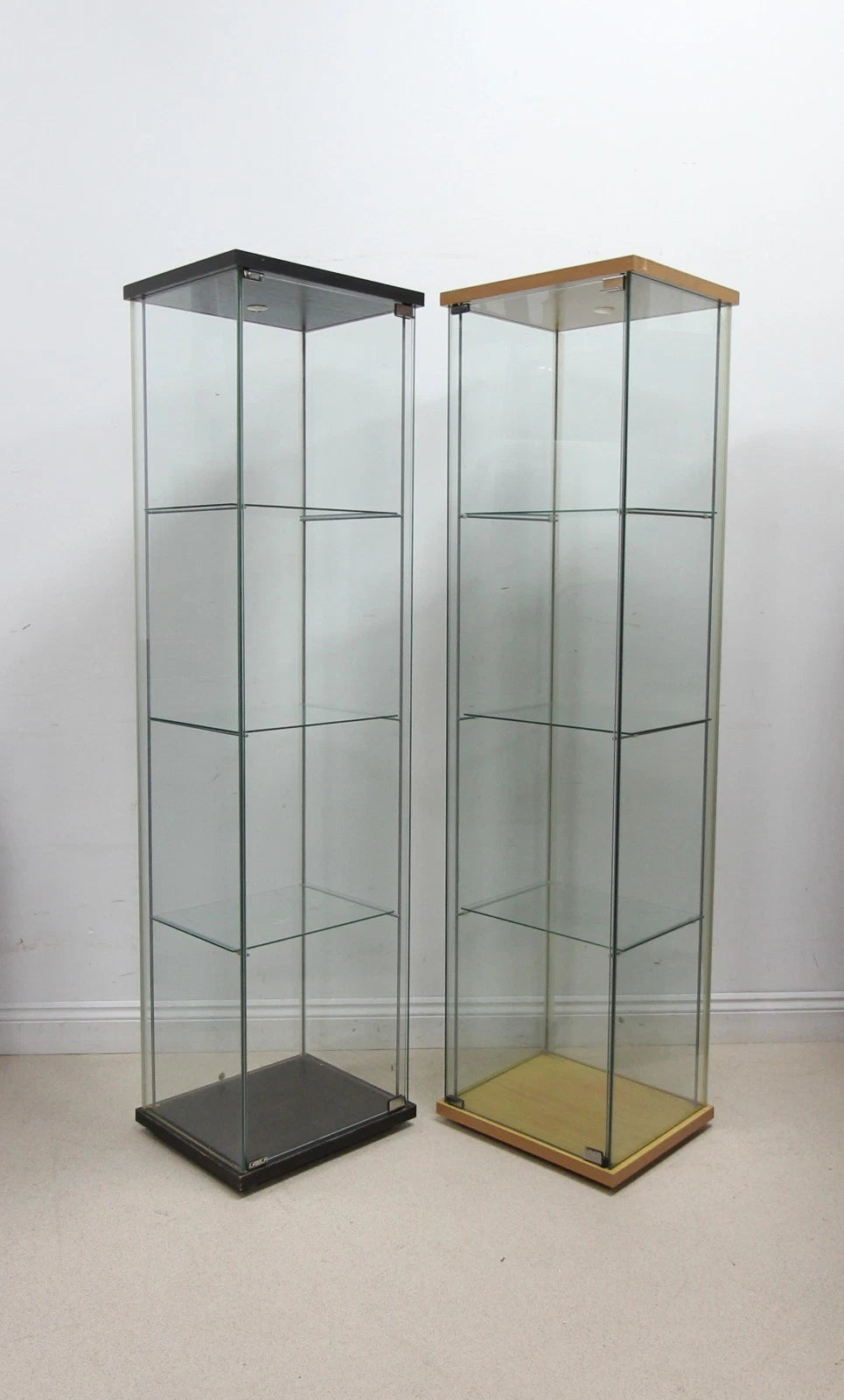 Set of 2 Glass Display Cabinets For Shop or Showroom - Free Standing