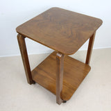 Art Deco Square Top Walnut Veneer Side Table