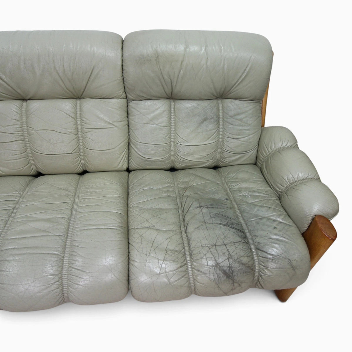 Ekornes Montana Green Leather 3 Seater Sofa - Made in Norway