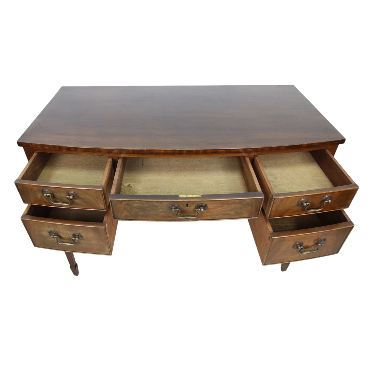 Vintage Hall Console Writing Table With 5 Drawers
