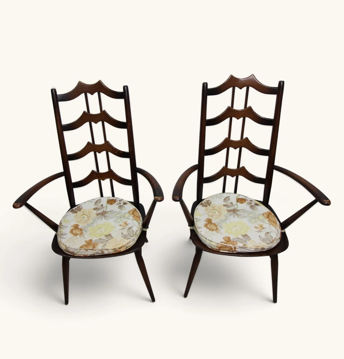 Vintage 1960s Pair of Ercol 496 BATWING Carver Dining Chairs. Mid Century
