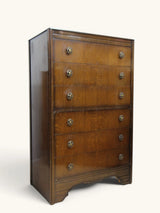Vintage Dark Oak Tallboy Chest of Drawers