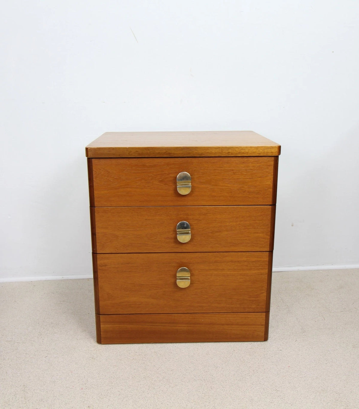 Mid Century Stag Cantata Teak 3 Drawer Bedside Cabinet