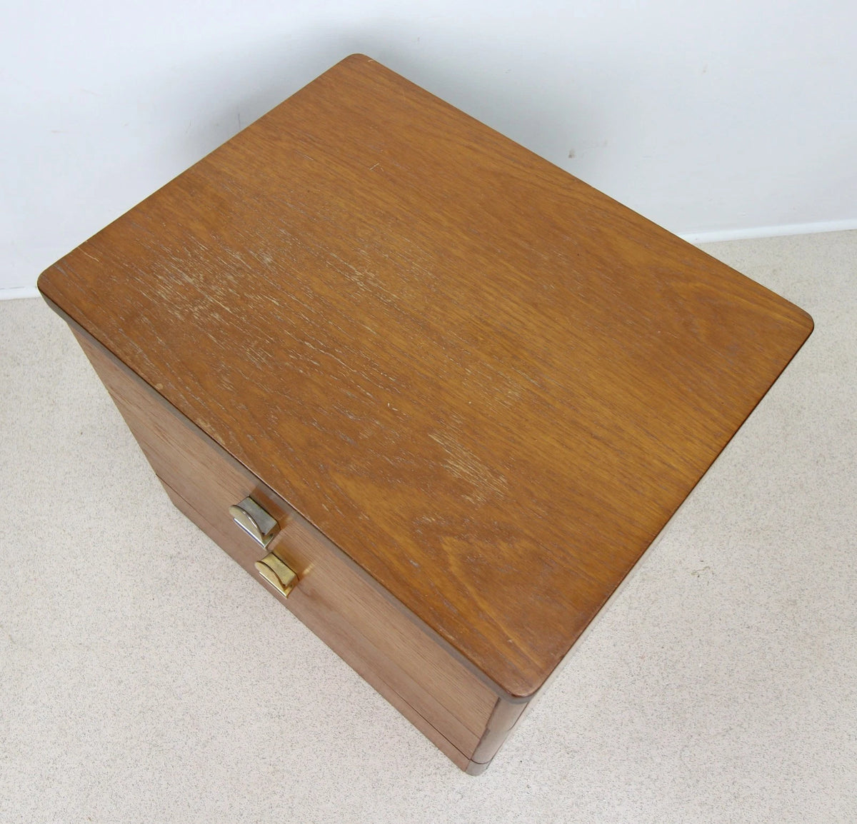 Mid Century Stag Cantata 2 Drawers Teak Bedside Cabinet