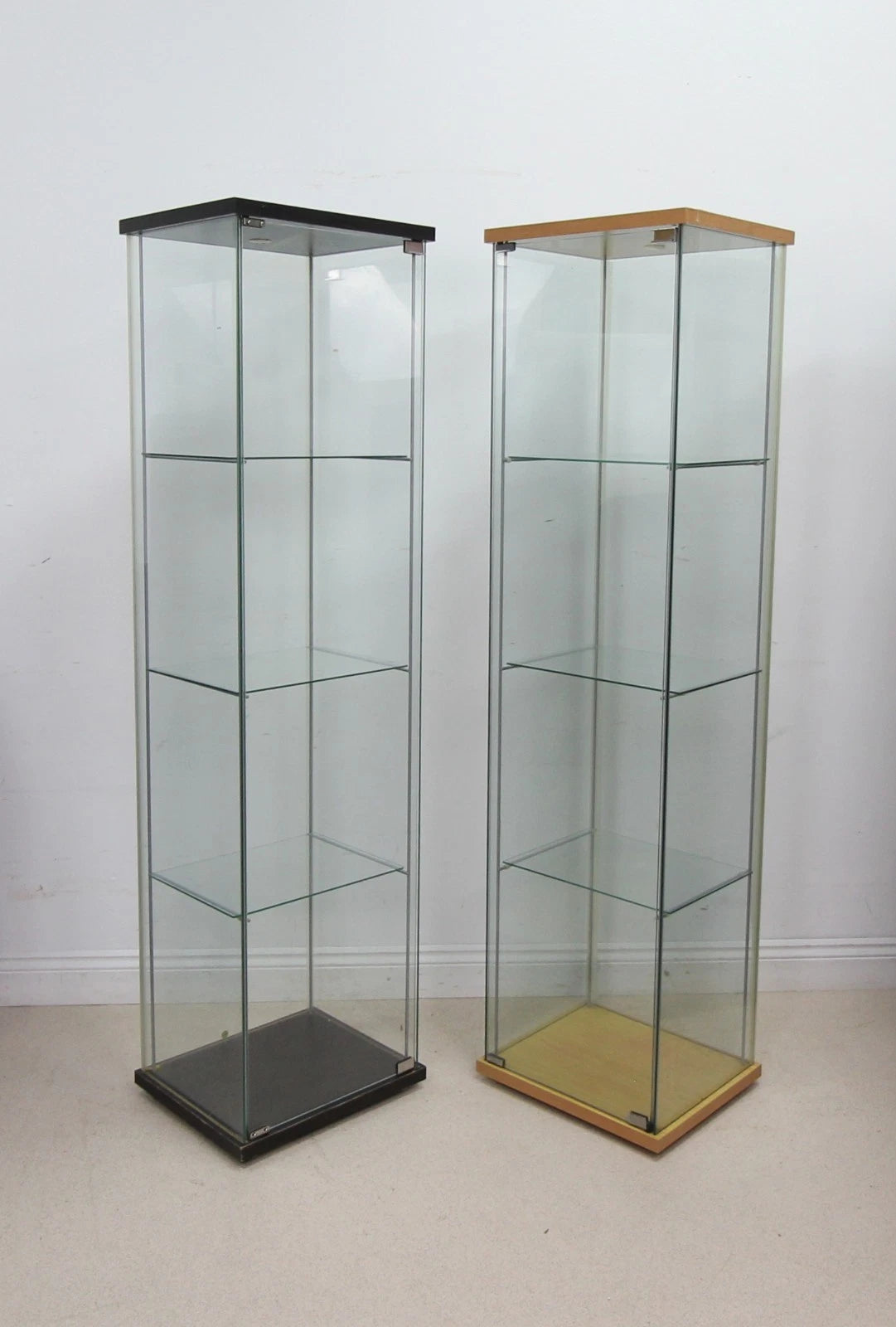 Set of 2 Glass Display Cabinets For Shop or Showroom - Free Standing