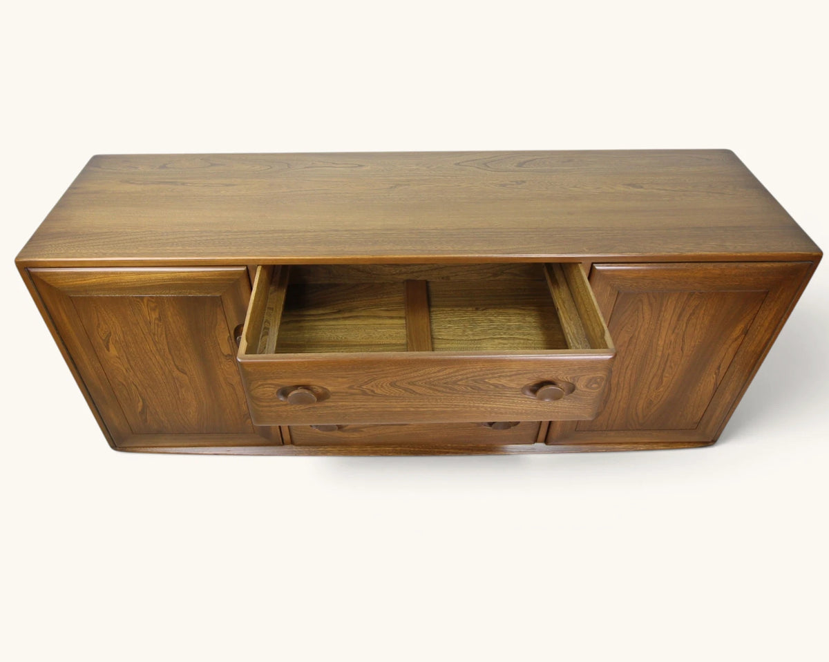 Vintage Ercol Solid Elm Sideboard In Golden Dawn