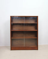 Vintage Teak Sliding Glass Door Bookcase by Herbert E Gibbs
