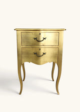 And So To Bed London Bombe Bedside Cabinet in Gold Colour