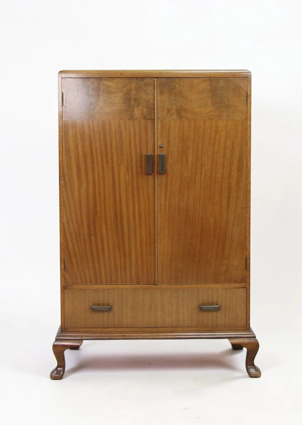 Elegant Vintage Tallboy Cabinet Linen Cupboard with Drawer - 1930s Art Deco