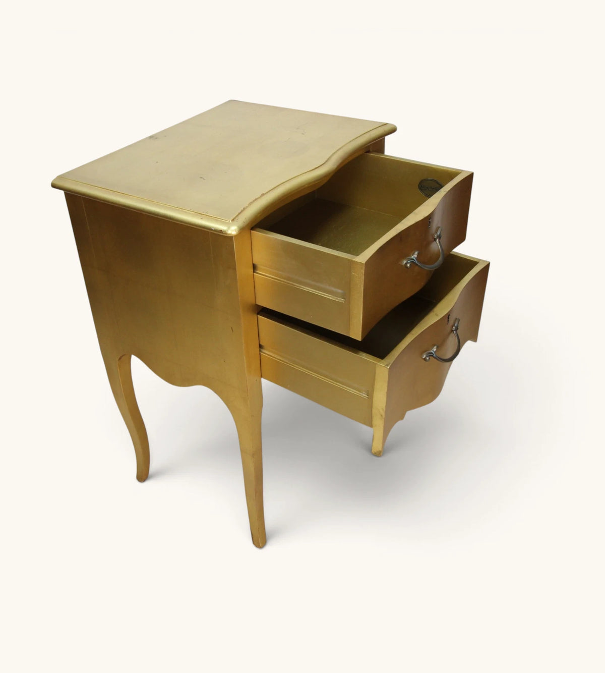 And So To Bed London Bombe Bedside Cabinet in Gold Colour