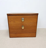 Mid Century Stag Cantata 2 Drawers Teak Bedside Cabinet