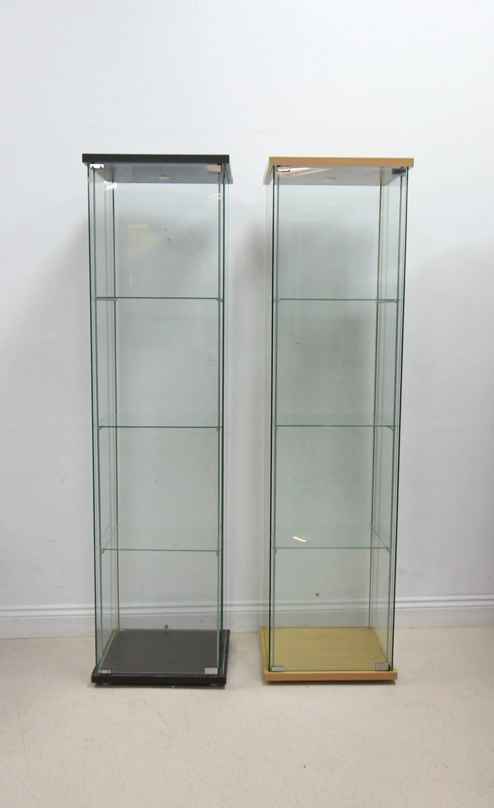 Set of 2 Glass Display Cabinets For Shop or Showroom - Free Standing