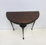 Vintage Mahogany Demi Lune Side Console Table By H. Shaw London