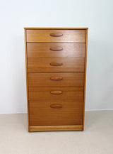 Mid Century Austinsuite Teak 6 Drawer Tallboy Chest of Drawers