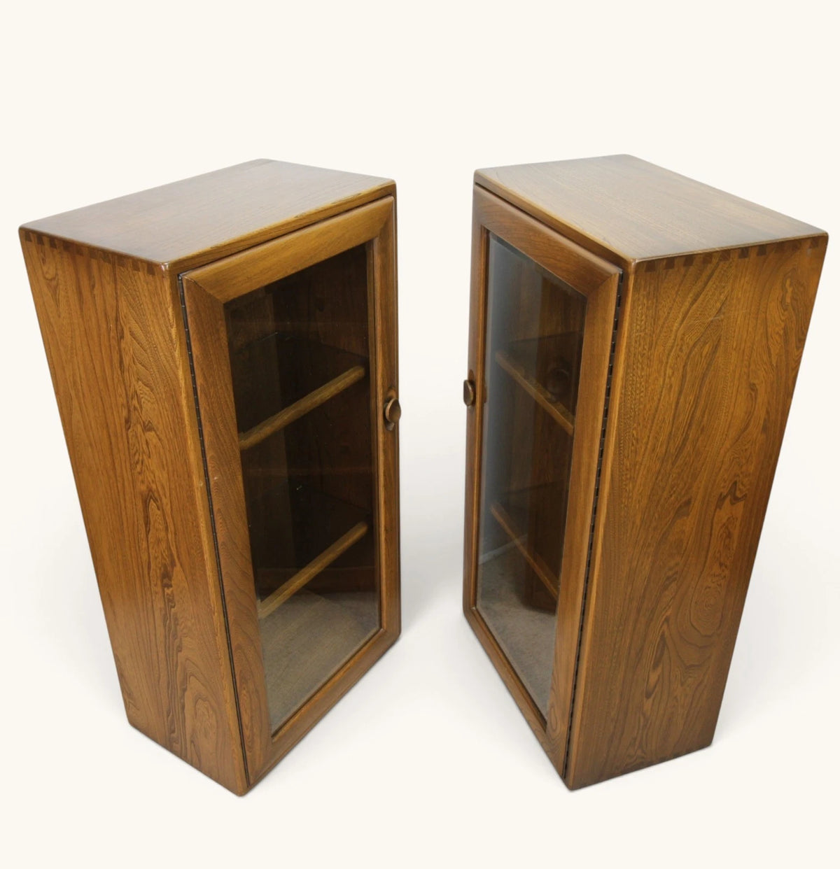Pair of Ercol 819 Golden Dawn Small Cabinets / Bookcase Display unit