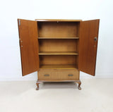 Elegant Vintage Tallboy Cabinet Linen Cupboard with Drawer - 1930s Art Deco