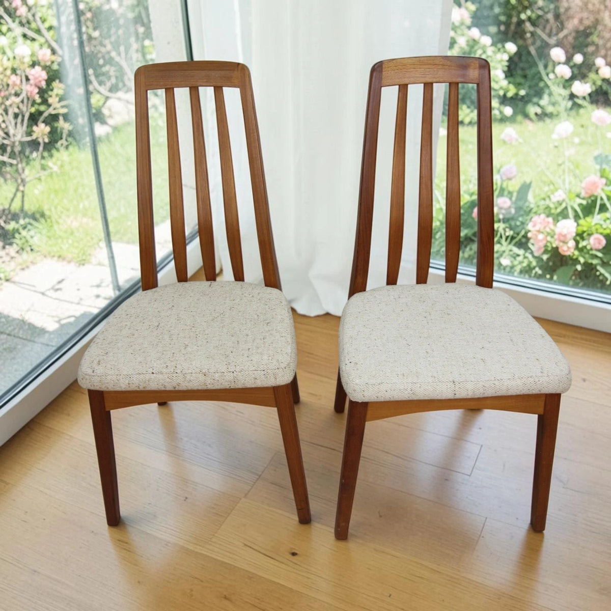 Pair of Benny Linden Danish inspired Teak Dining Chairs - Set of 2