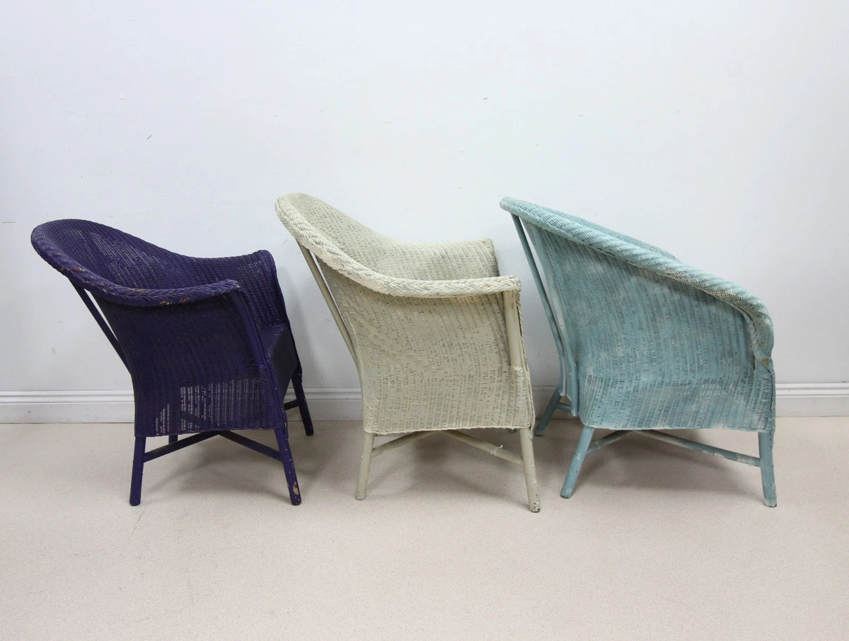 Set of 1 Lloyd Loom Lusty Chair and 3 other Lloyd Loom style Chairs - 4 in all