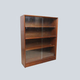 Vintage Teak Sliding Glass Door Bookcase by Herbert E Gibbs