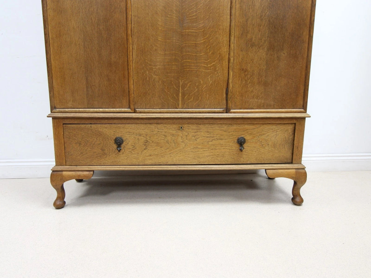 Vintage Art Deco Oak Wardrobe
