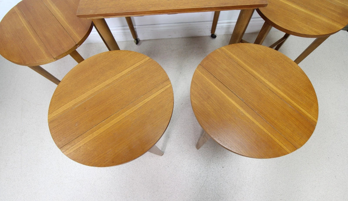 Poul Hundevad Teak Nest of Tables Coffee Side Tables - 5 Tables - 4 Slots into 1