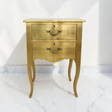 And So To Bed London Bombe Bedside Cabinet in Gold Colour