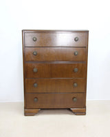 Mid Century Harry Lebus Chest of Drawers in Dark Oak