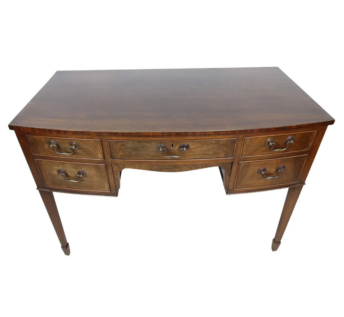Vintage Hall Console Writing Table With 5 Drawers