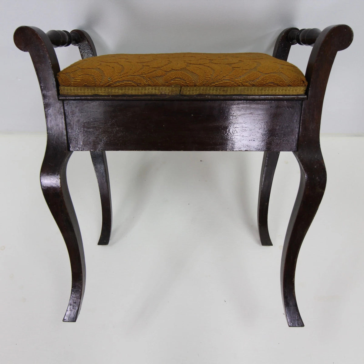 Solid Wood Vintage Piano Stool - Upholstered Lift Up Seat with Storage